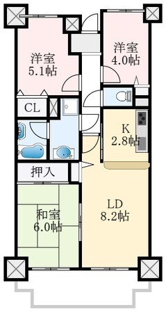 藤和喜志ハイタウンの物件間取画像